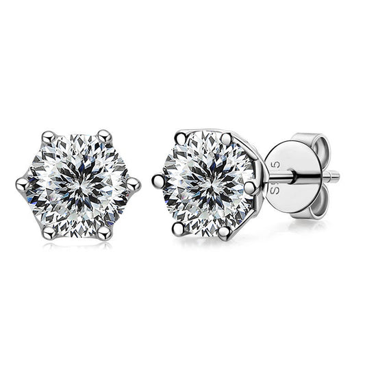 Classic 0.5 CT White Moissanite Stud Earrings – 925 Sterling Silver