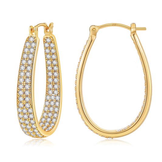 Golden Glimmer CZ Hoops