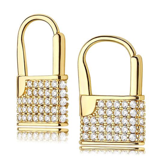 Zirconia Lock Earrings