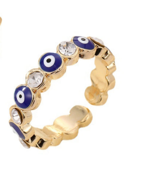 Blue Eye Charm Ring