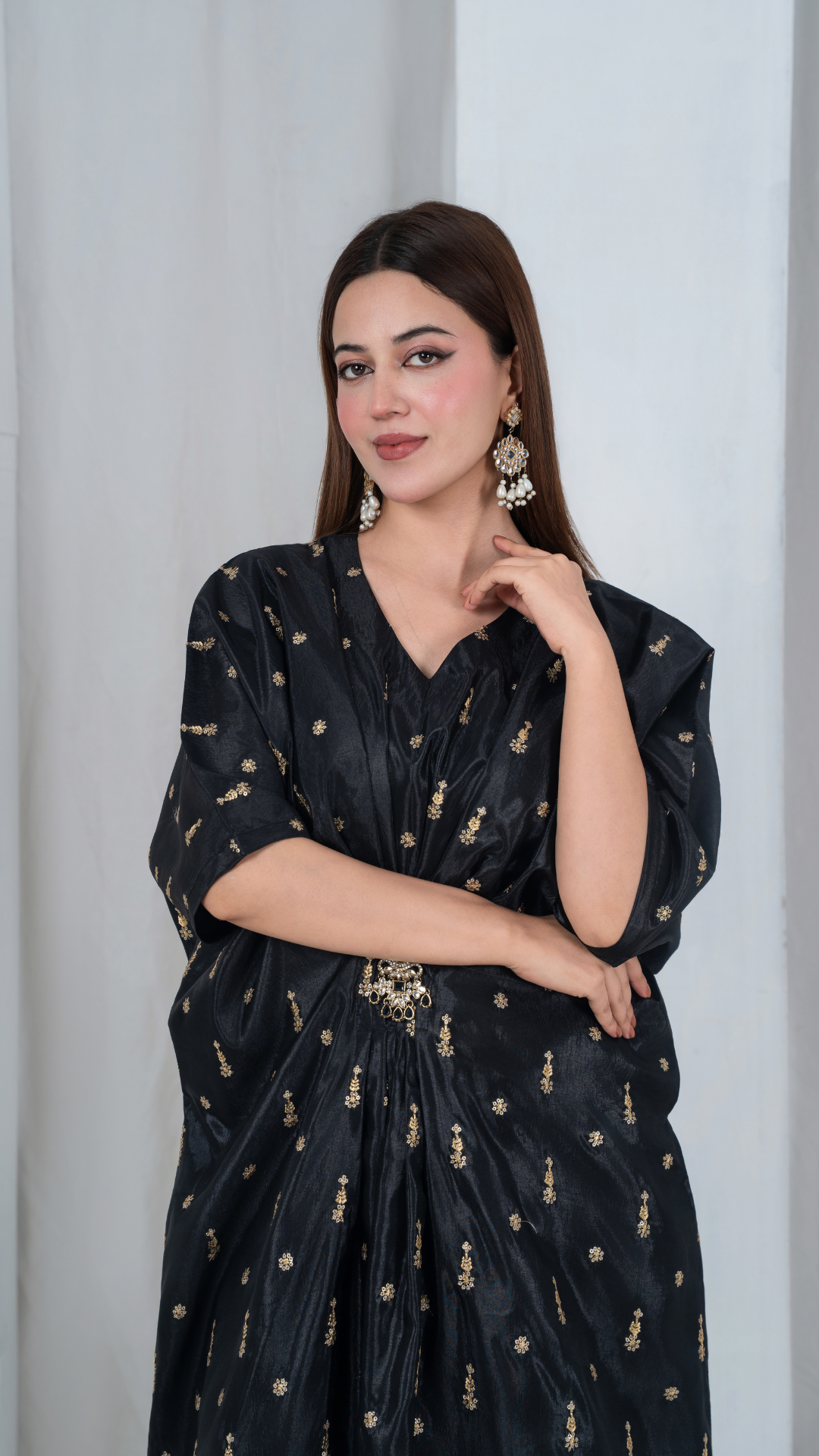 Bejewelled Black Kaftan