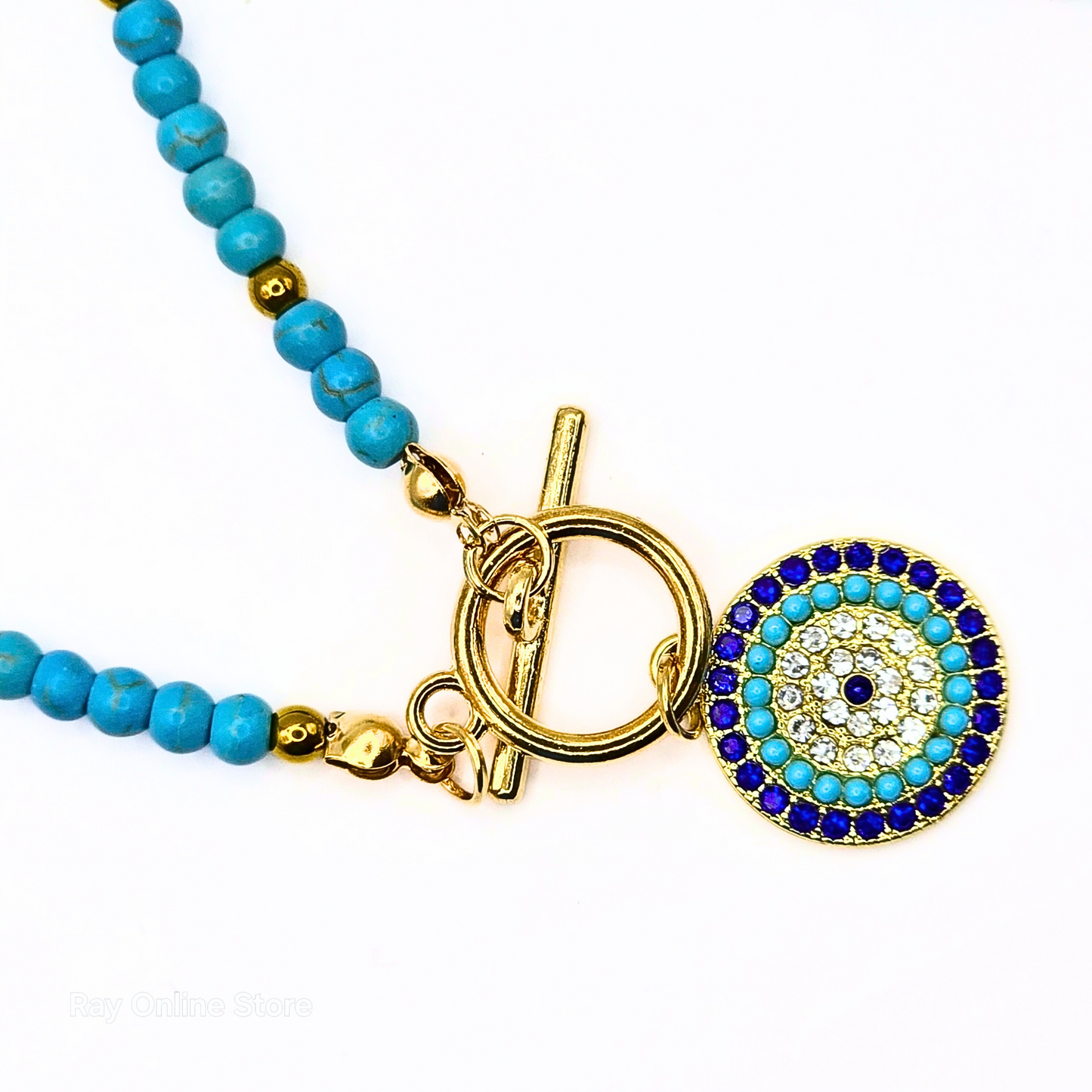 Blue Bead Eye Necklace