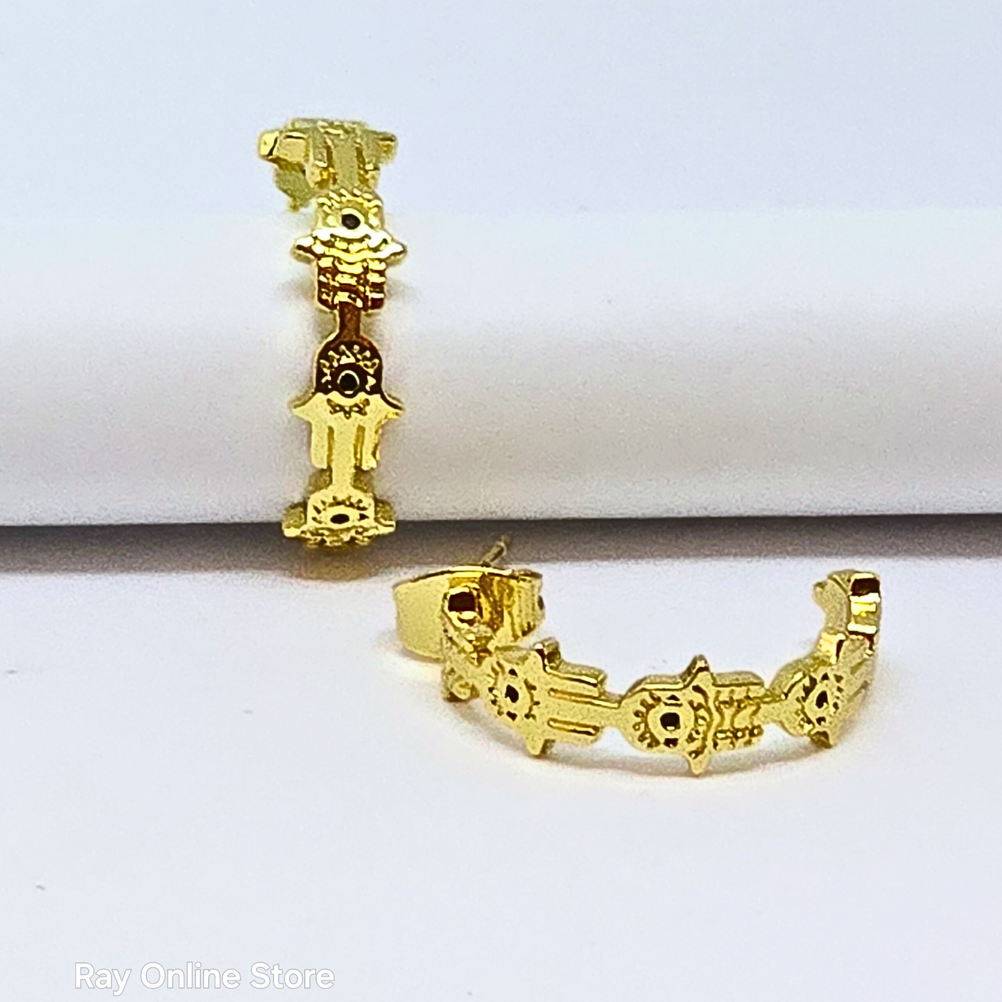 Hamsa Golden Hoops