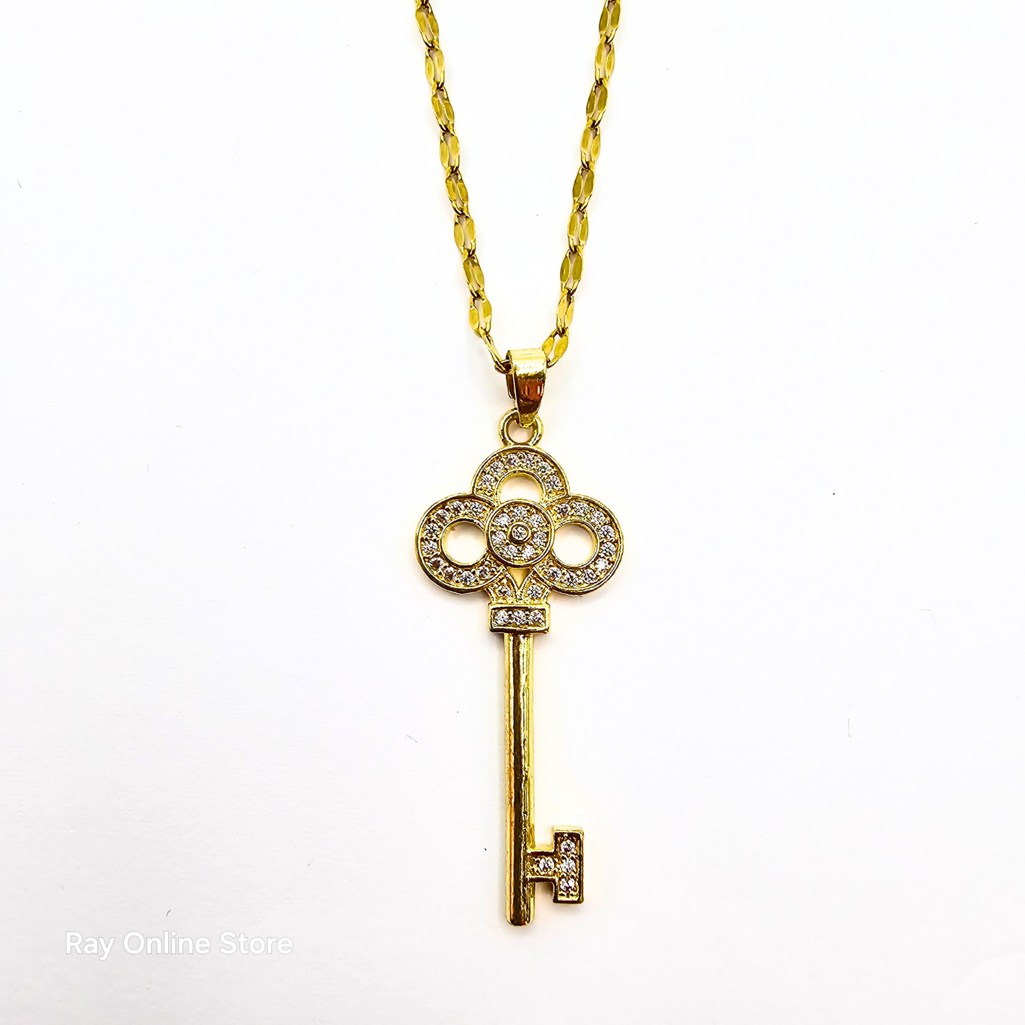 18K Gold-Plated Key Pendant Necklace