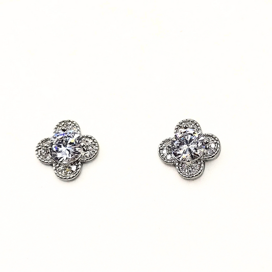 Clover Zircon Studs