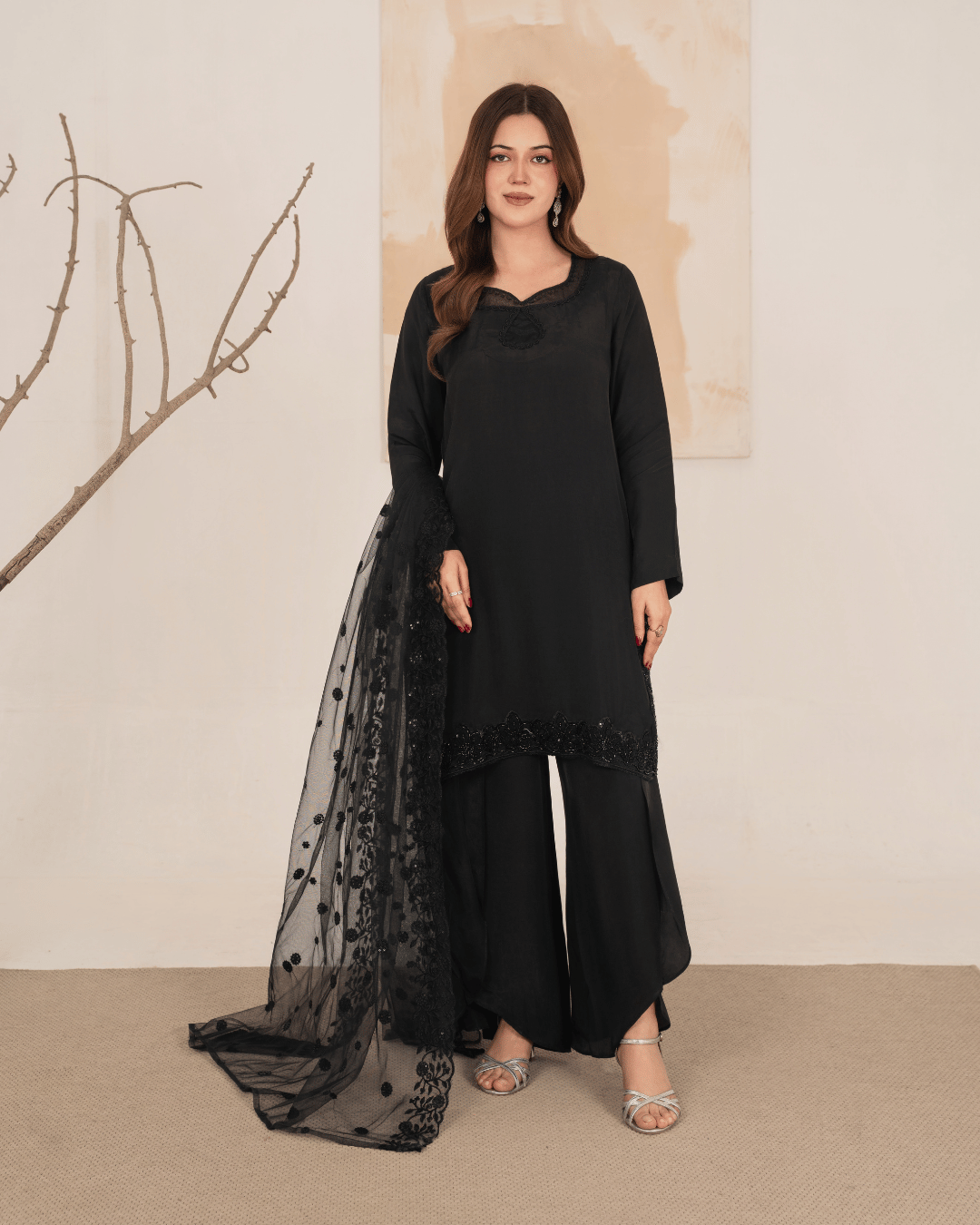 Black Cut Dana Outfit-3PC