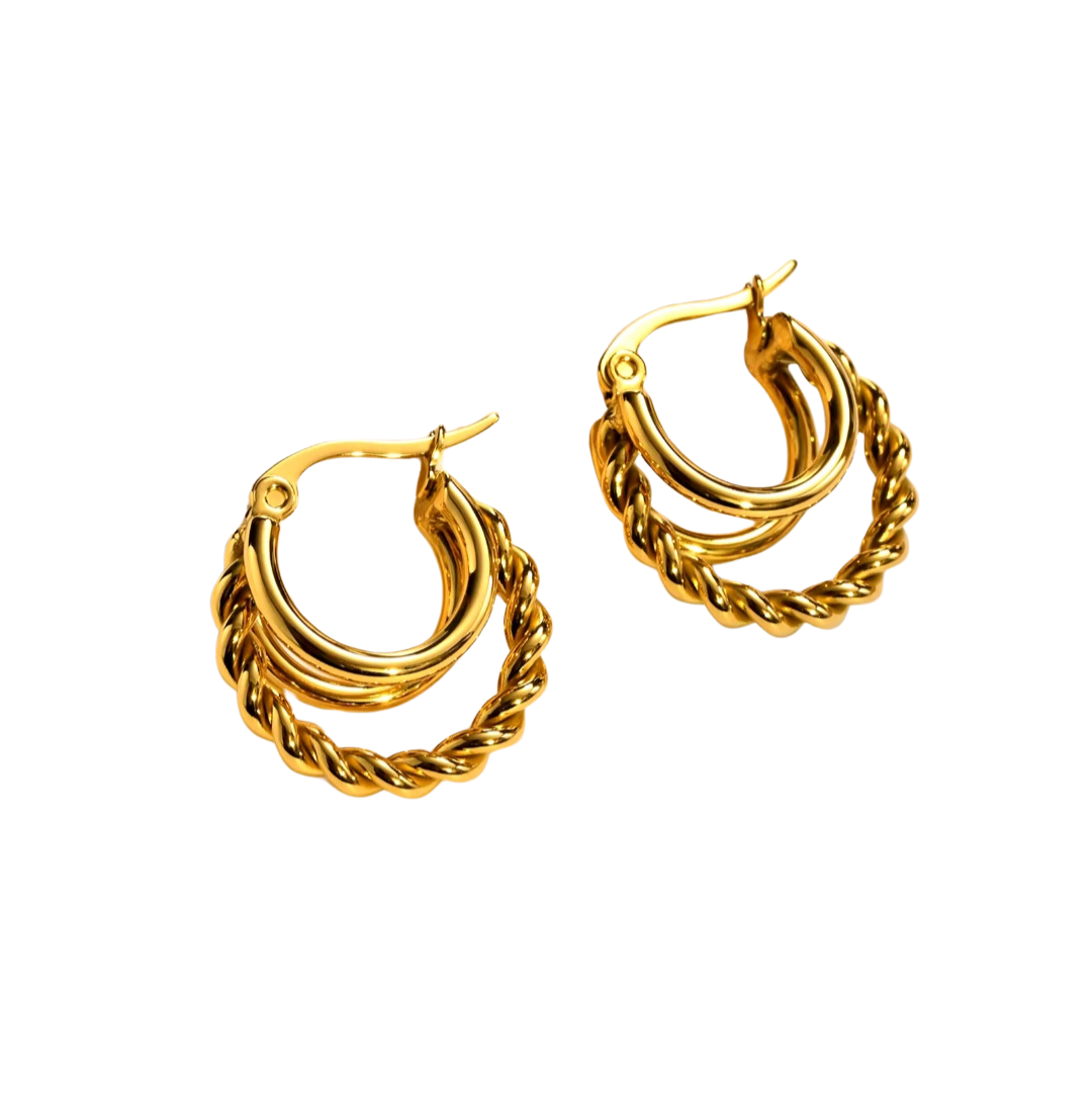 Triple Twist Hoop Earrings