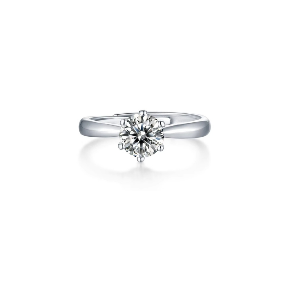 Real Silver S925 3mm GRA  Moissanite Ring