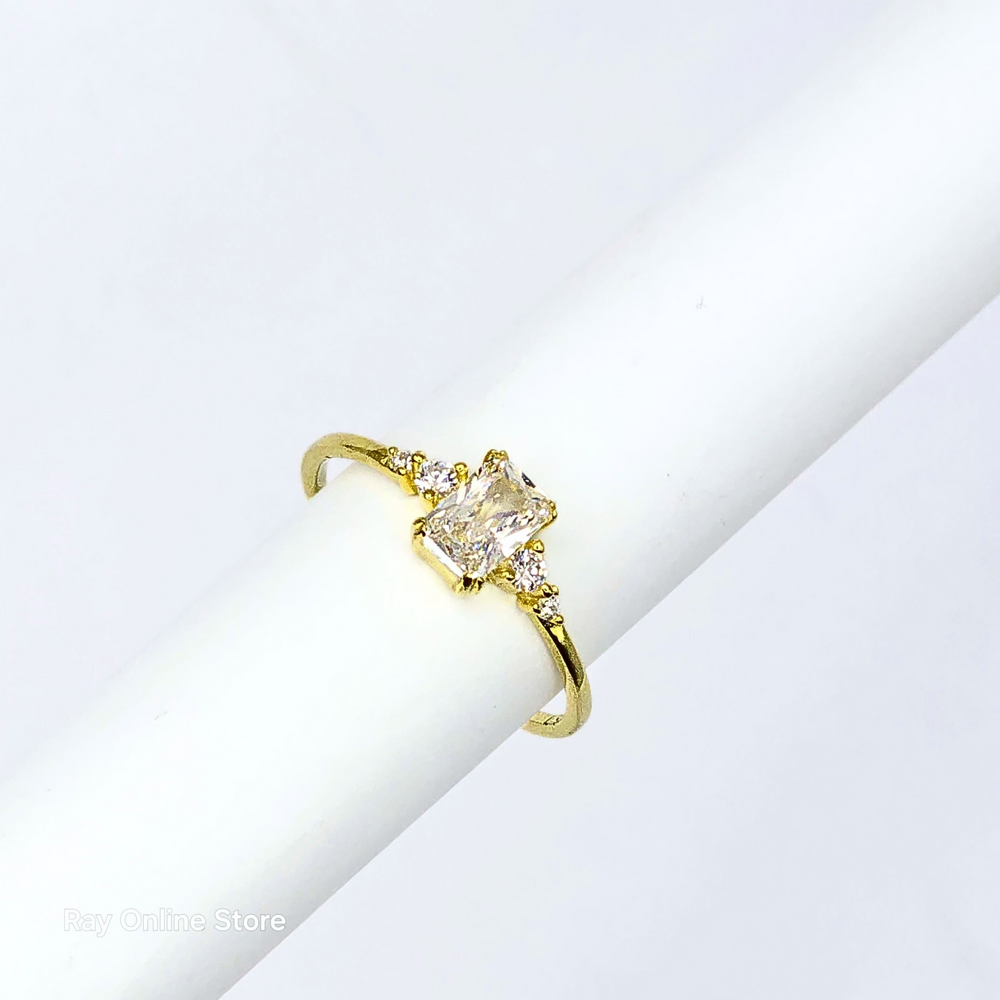 S925 Rectangular Zircon Ring