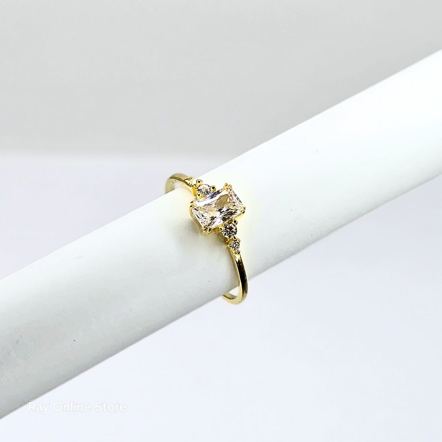 S925 Rectangular Zircon Ring