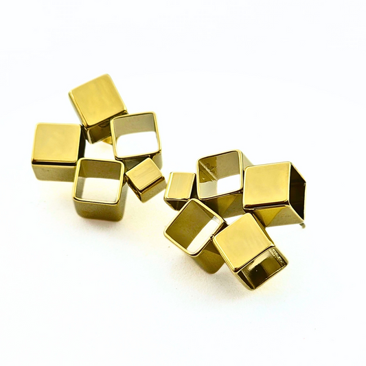 Hollow Cuboid Earrings