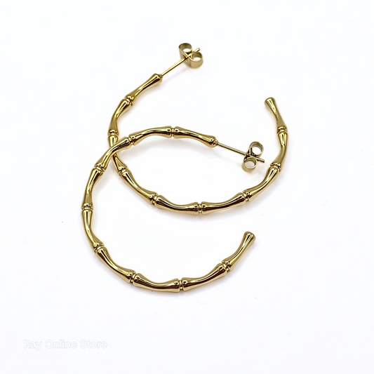 Bamboo Hoop Earrings