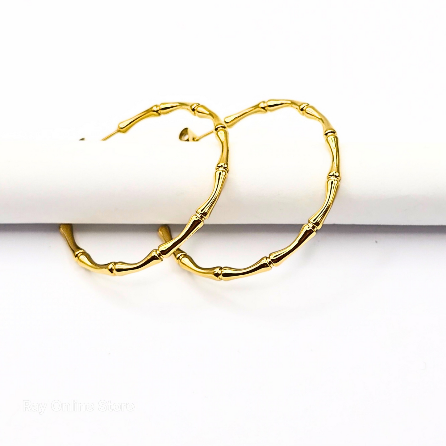 Bamboo Hoop Earrings