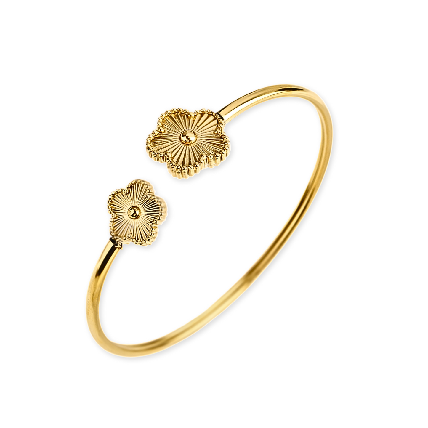 Golden Clover Bangle (Adjustable)