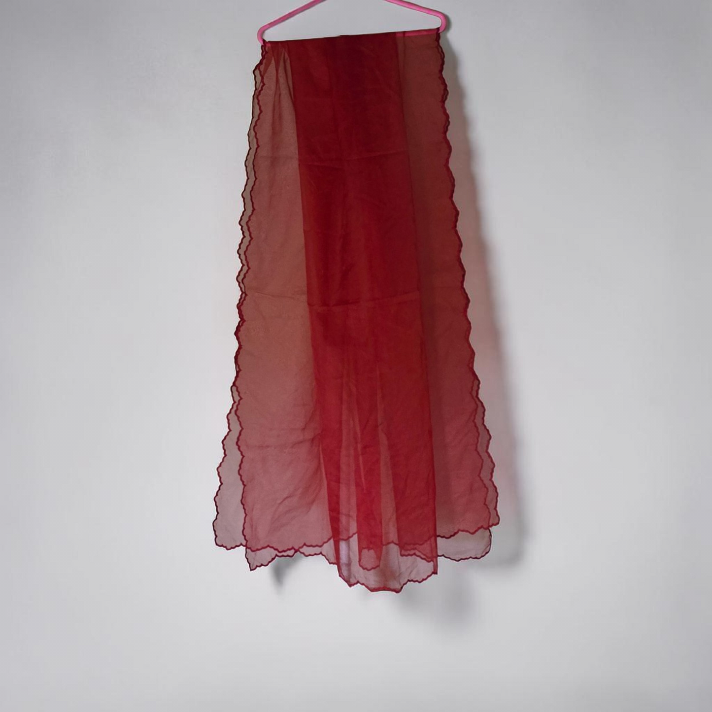 Cutwork Crimson Organza Dupatta