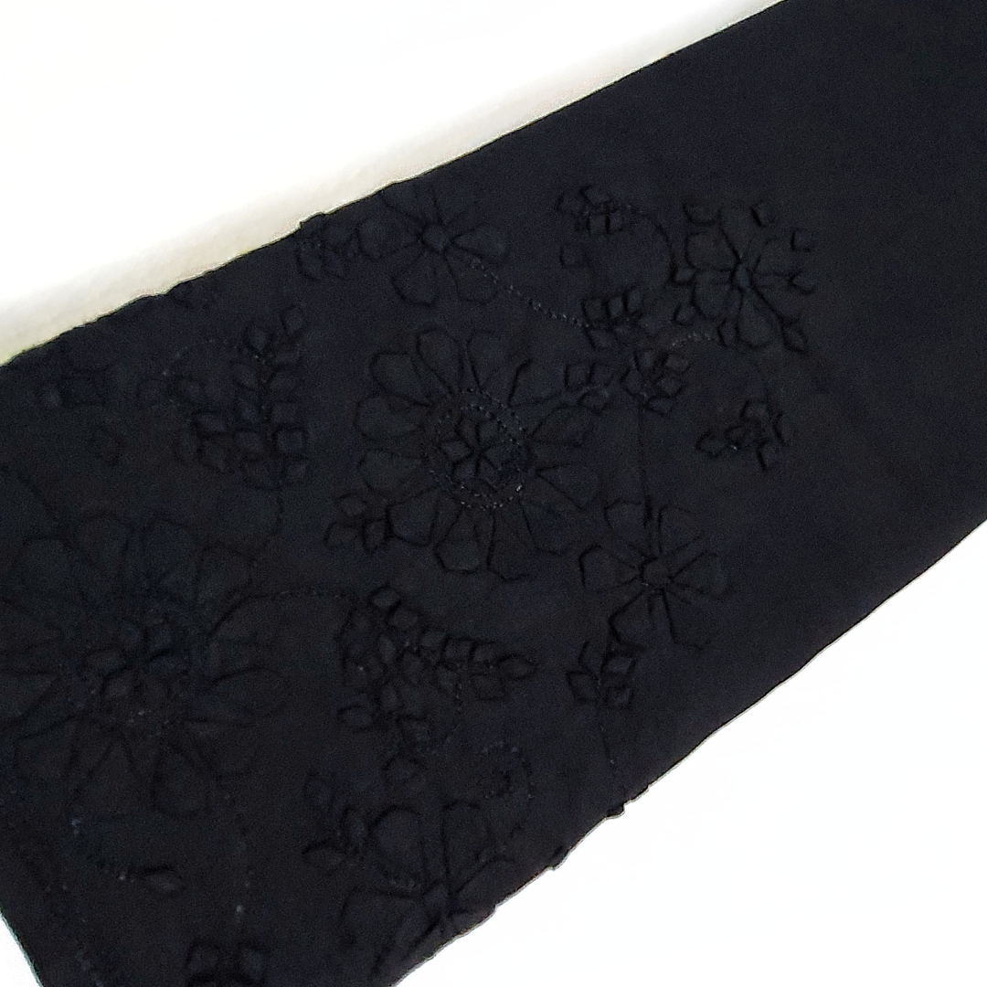 Floral Applique Black Trousers