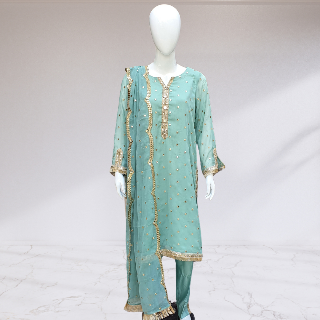 Minty Pani Work Suit-3PC