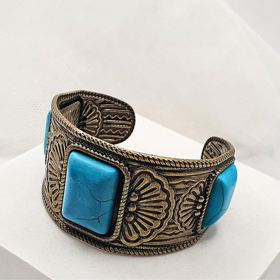 Turquoise Oasis Cuff Bangle (Resizable)