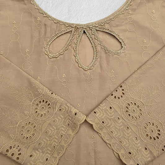 Camel Chikankari Suit-2 PC