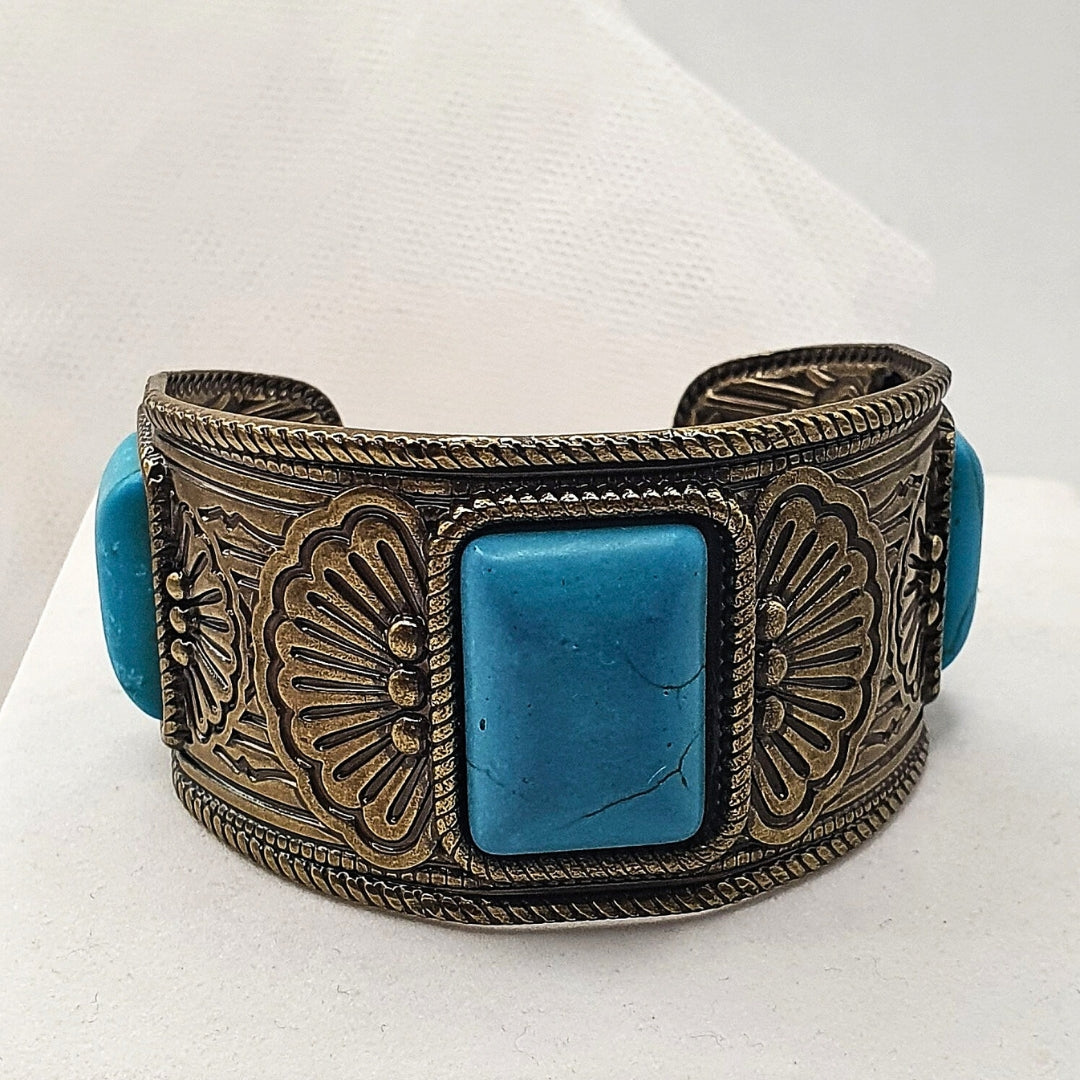 Turquoise Oasis Cuff Bangle (Resizable)