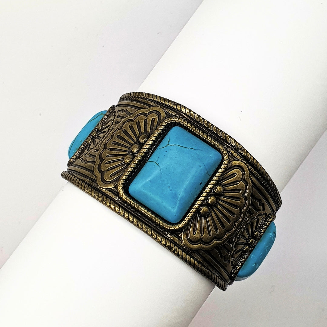 Turquoise Oasis Cuff Bangle (Resizable)