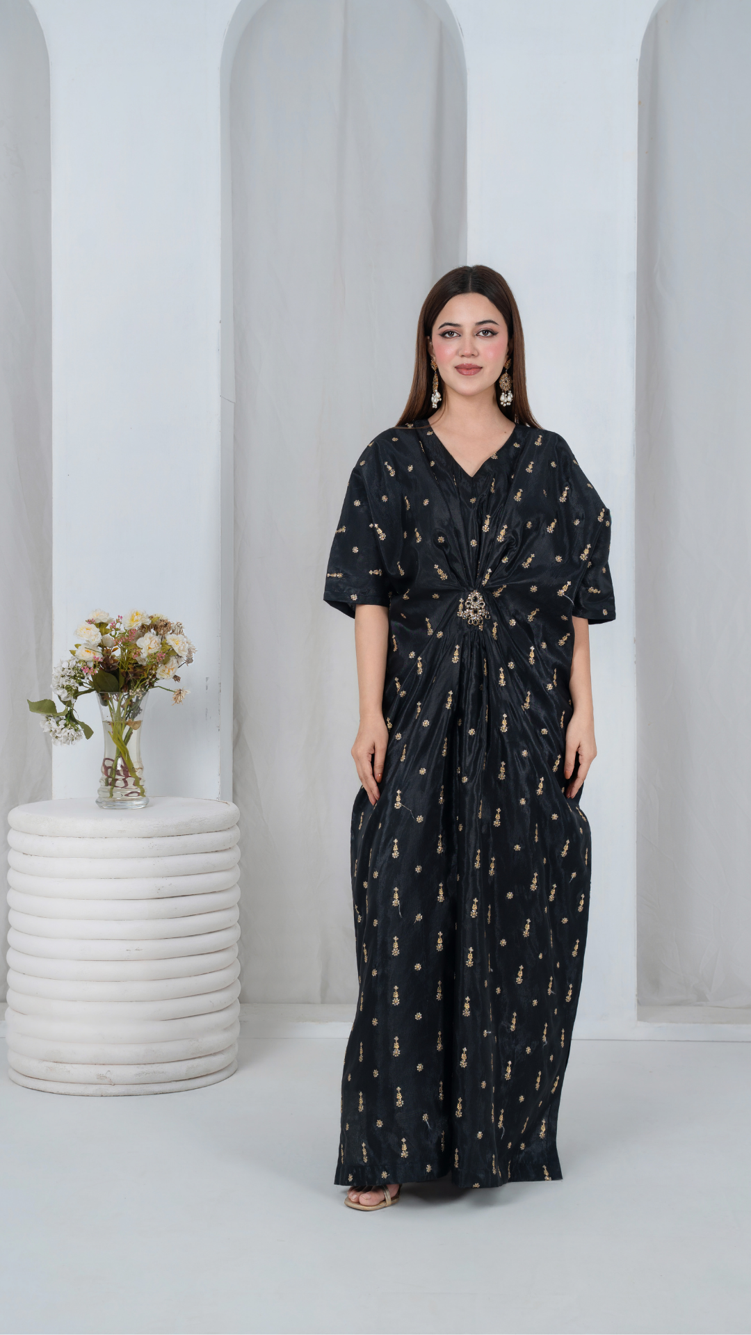 Bejewelled Black Kaftan