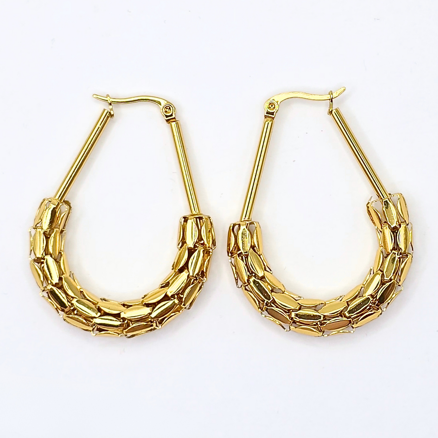 Crackled Golden Hoops