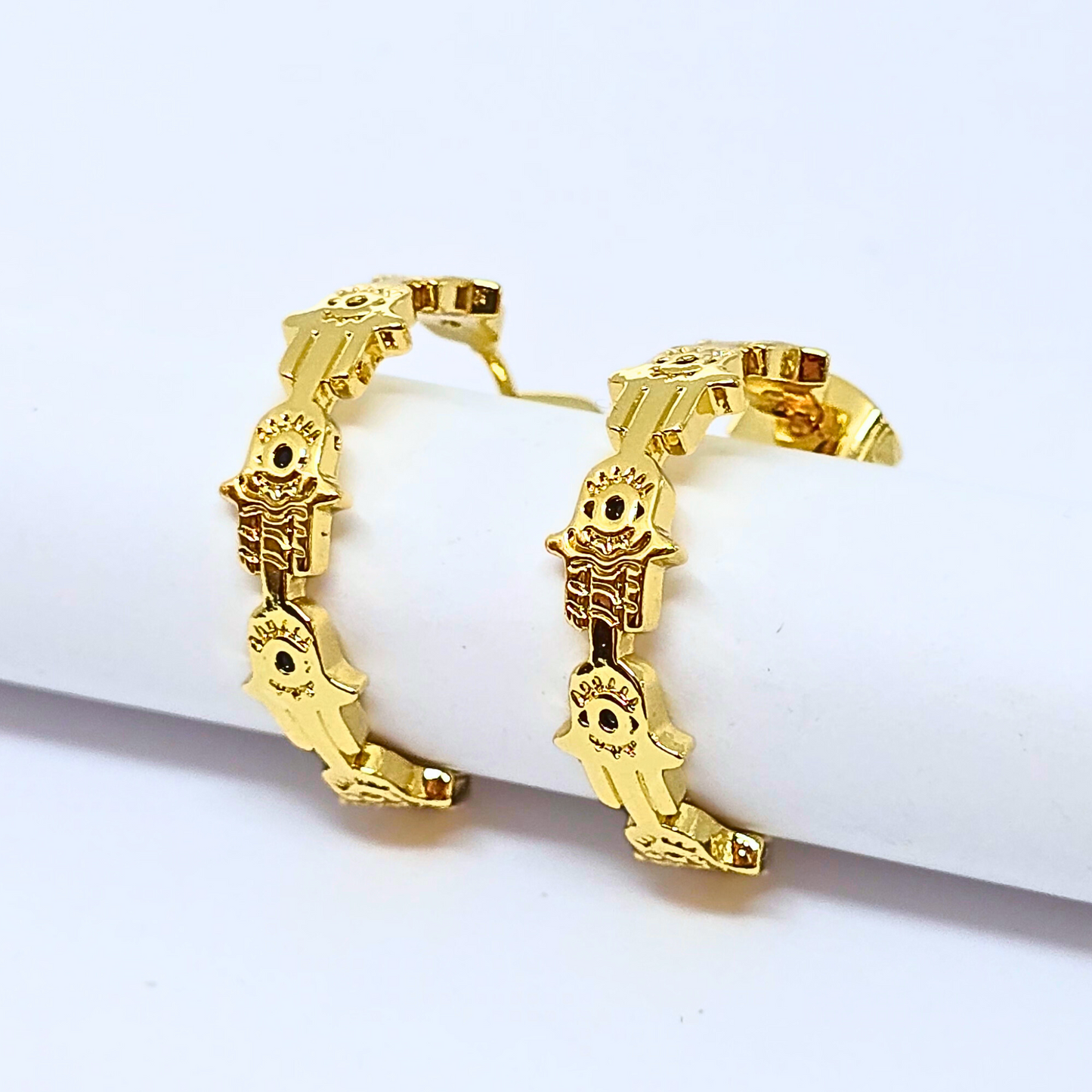 Hamsa Golden Hoops