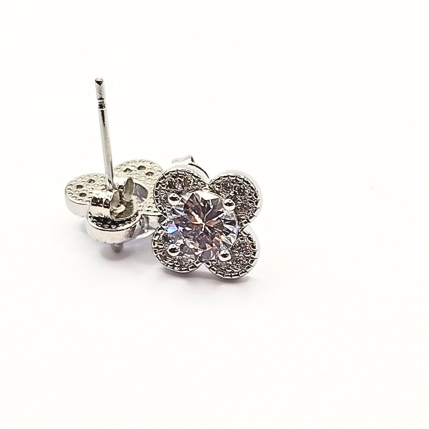 Clover Zircon Studs