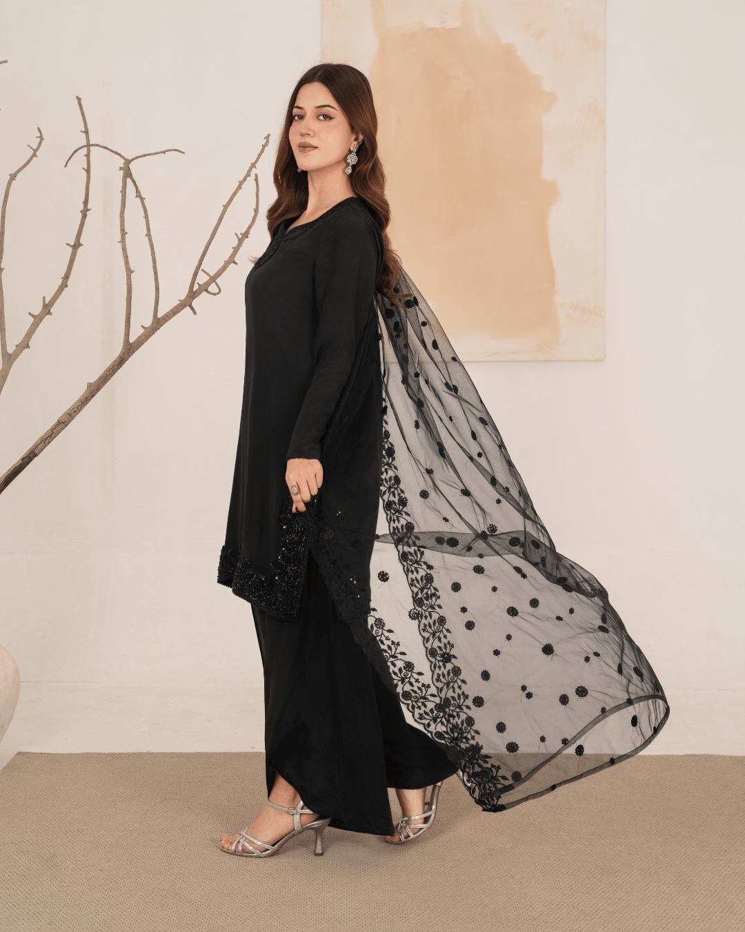 Black Cut Dana Outfit-3PC