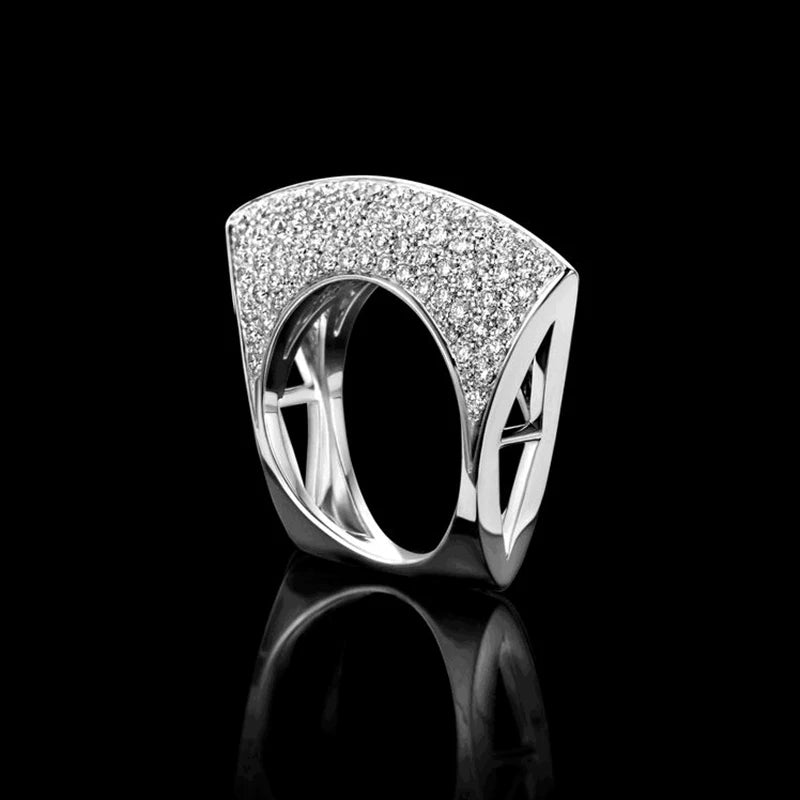 Hollow Edged Zircon Ring