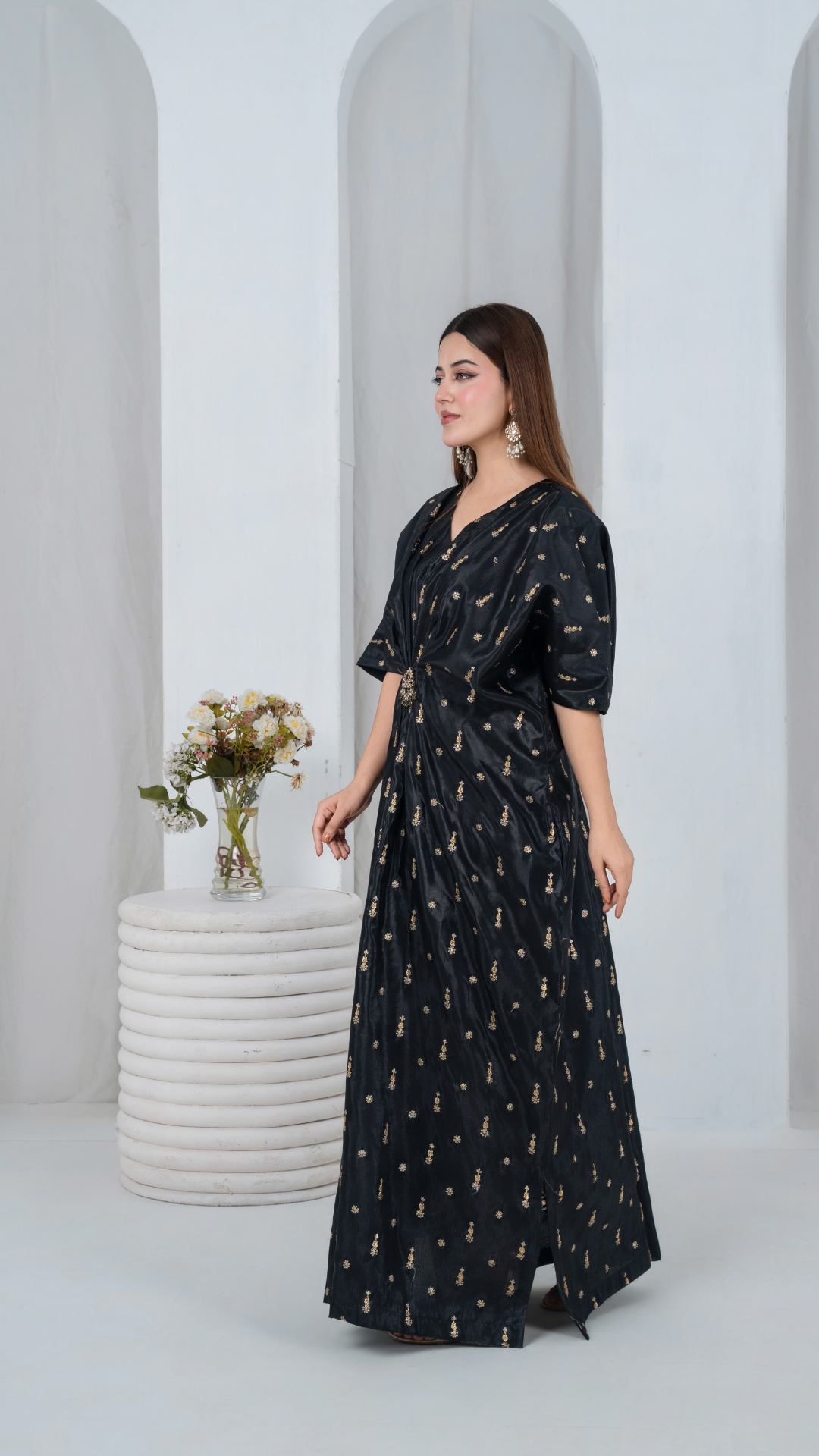 Bejewelled Black Kaftan