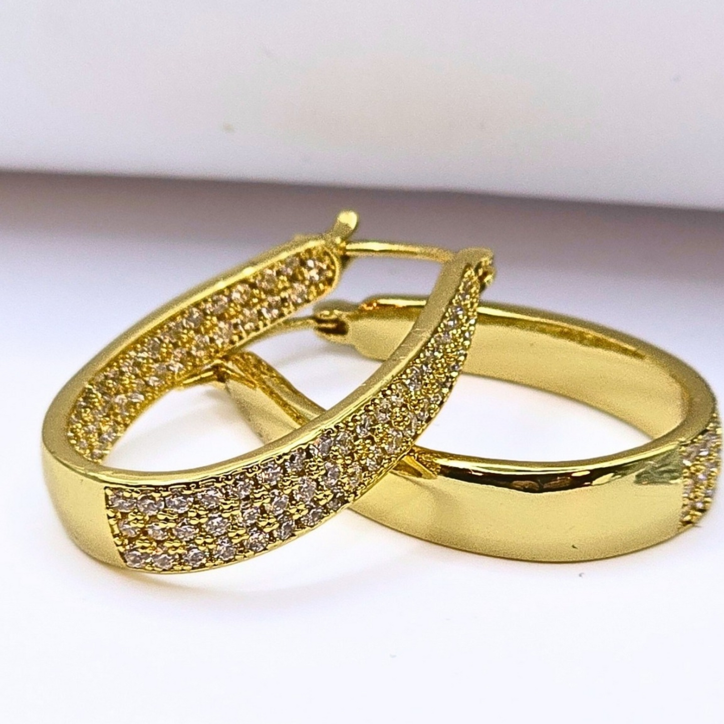 Golden Glimmer CZ Hoops