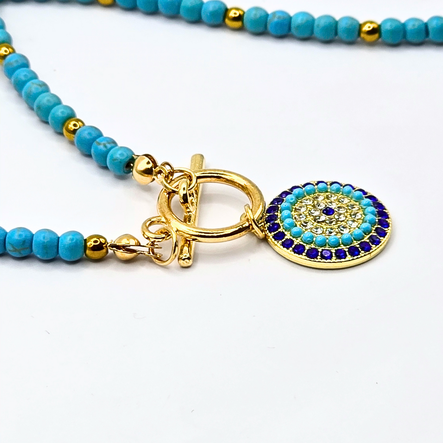 Blue Bead Eye Necklace