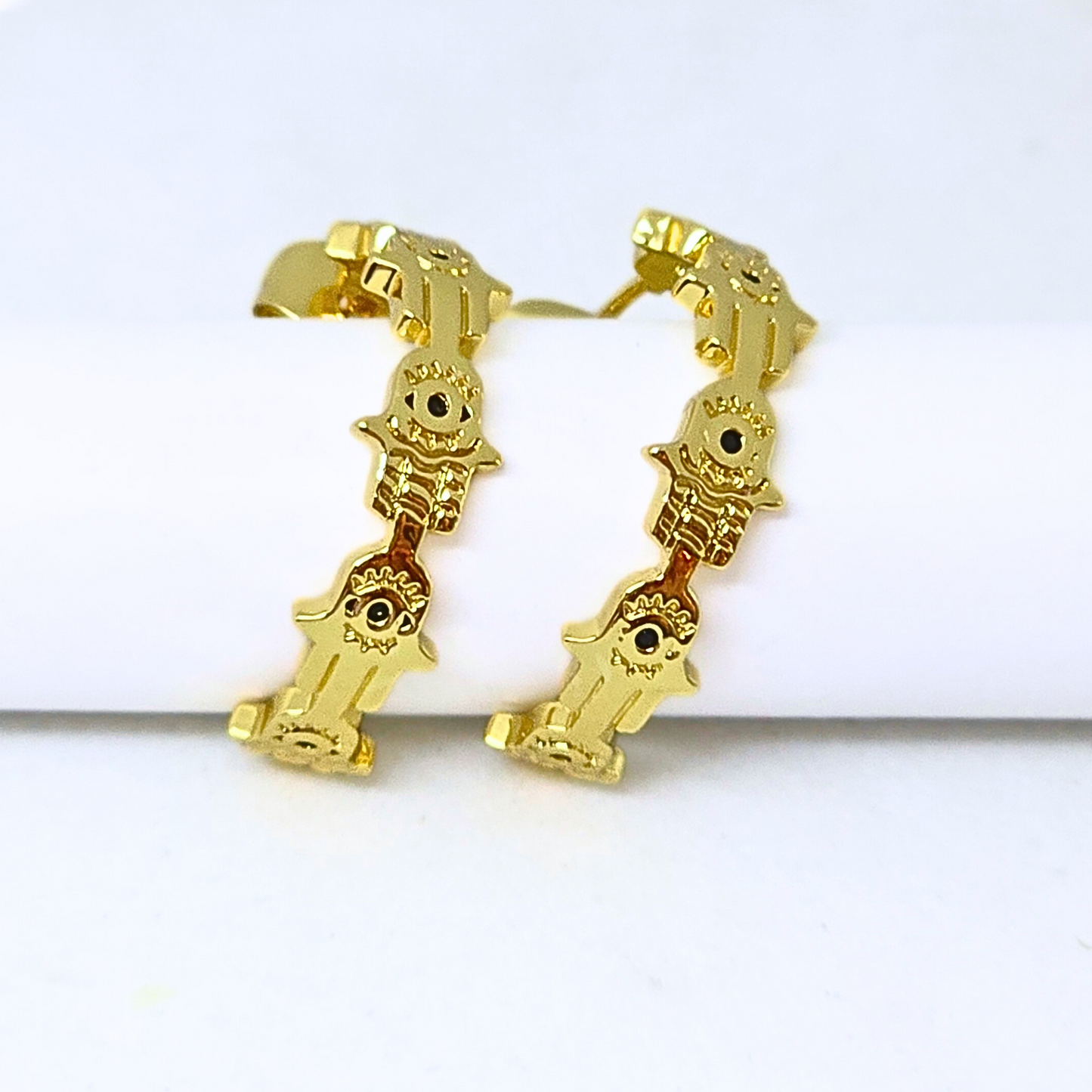 Hamsa Golden Hoops