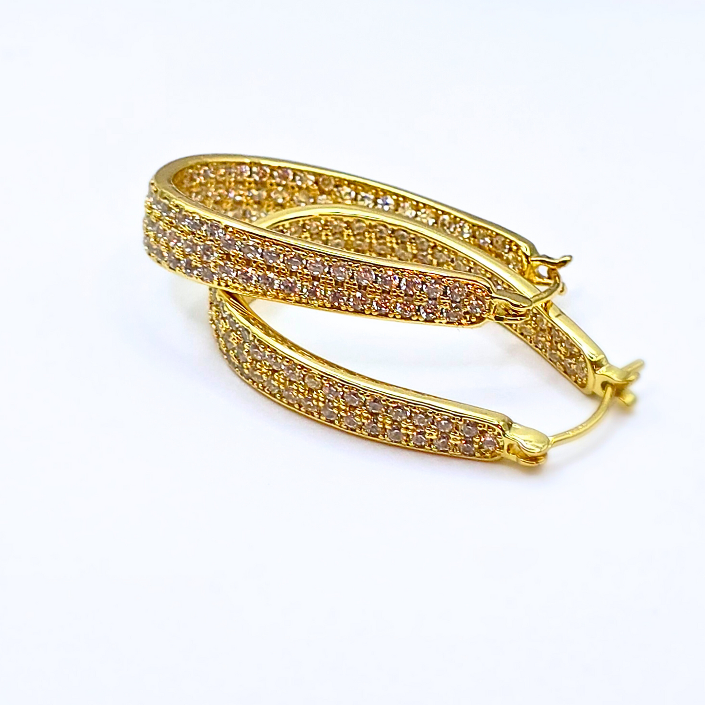 Golden Glimmer CZ Hoops