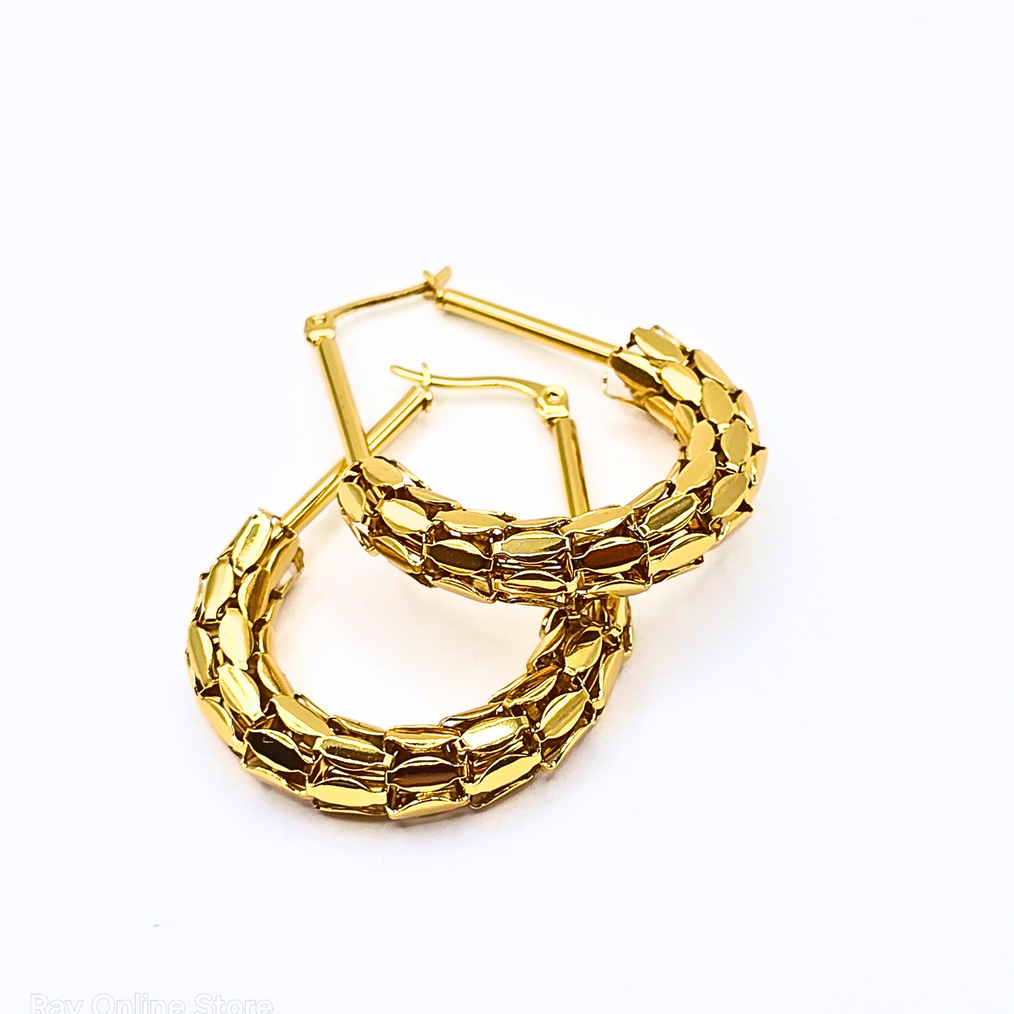 Crackled Golden Hoops