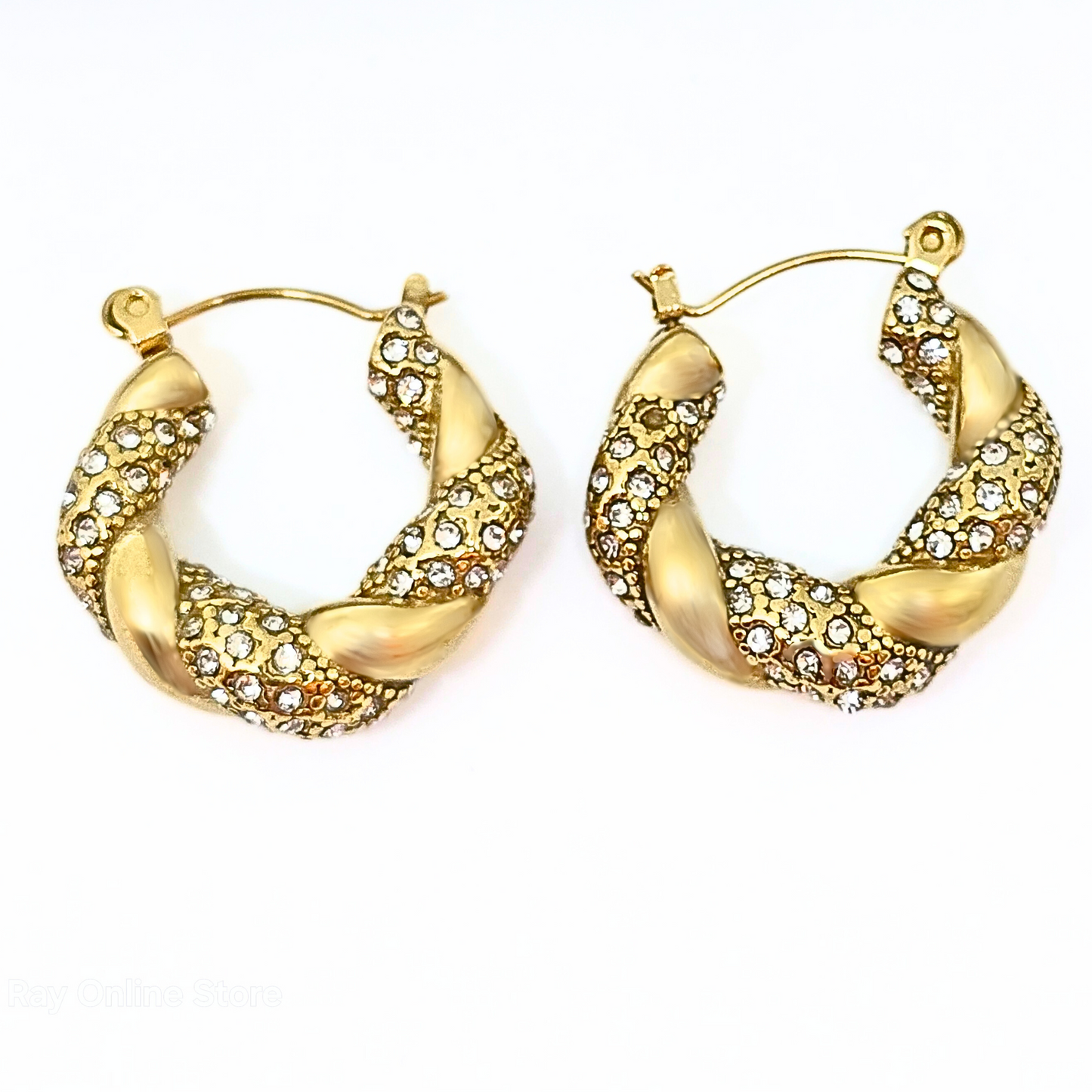 Twisted Cz Hoops