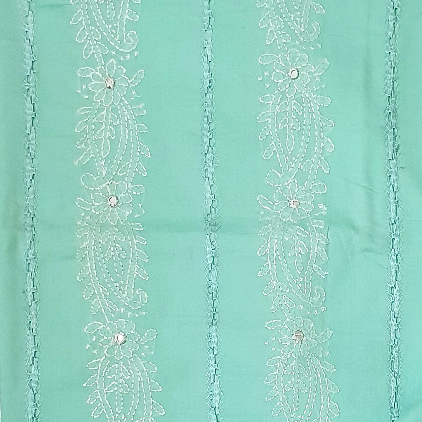 Light Sea Green--Unstitched Hand Embroidered Suit