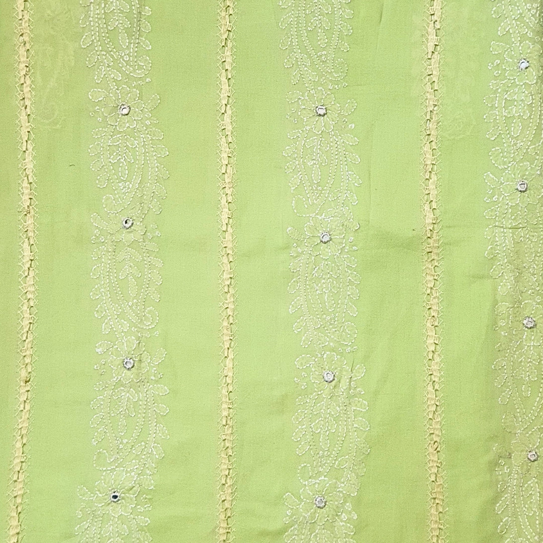 Tea Green Shatarkash-Unstitched Hand Embroidered 3 PC