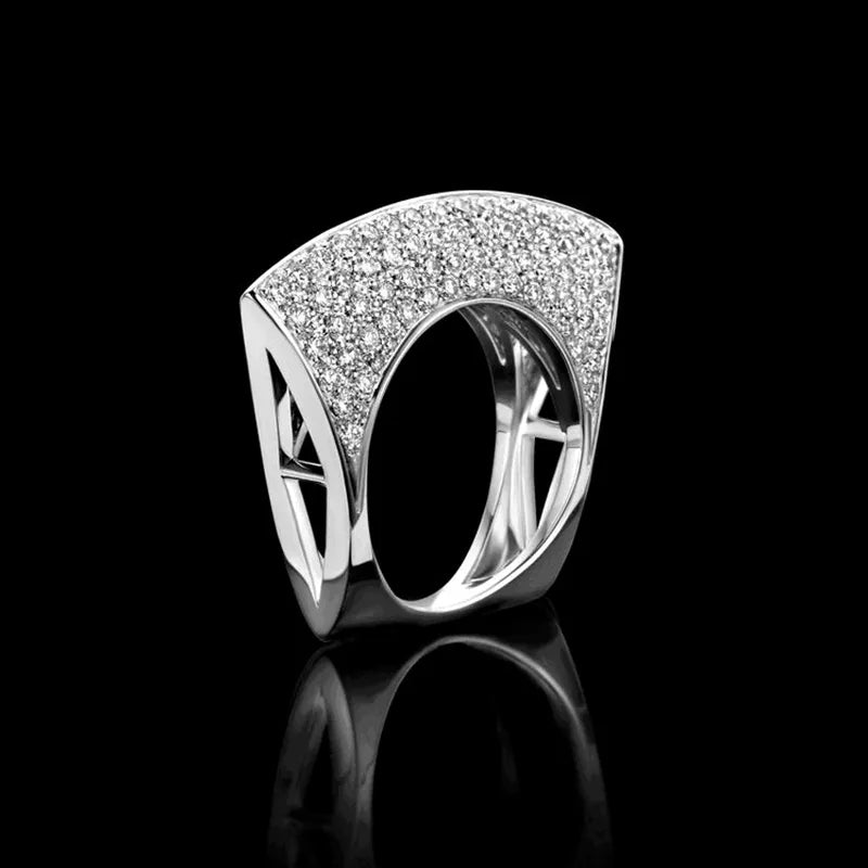 Hollow Edged Zircon Ring