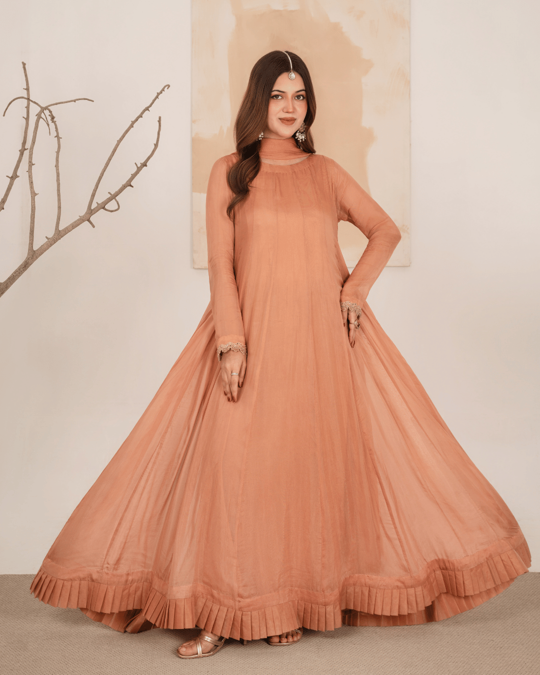 Chiffon Anarkali Kalidaar Maxi-2 PC