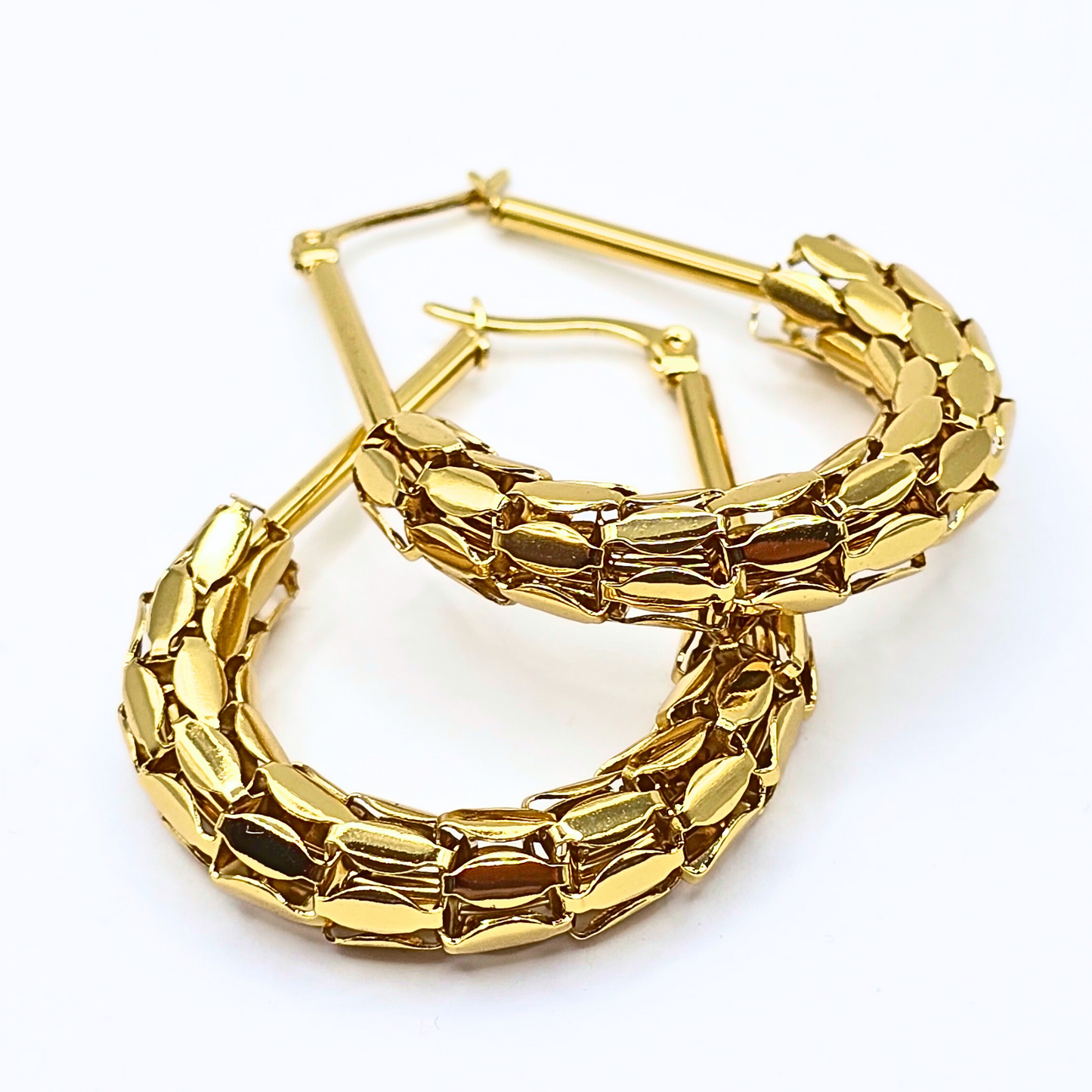 Crackled Golden Hoops