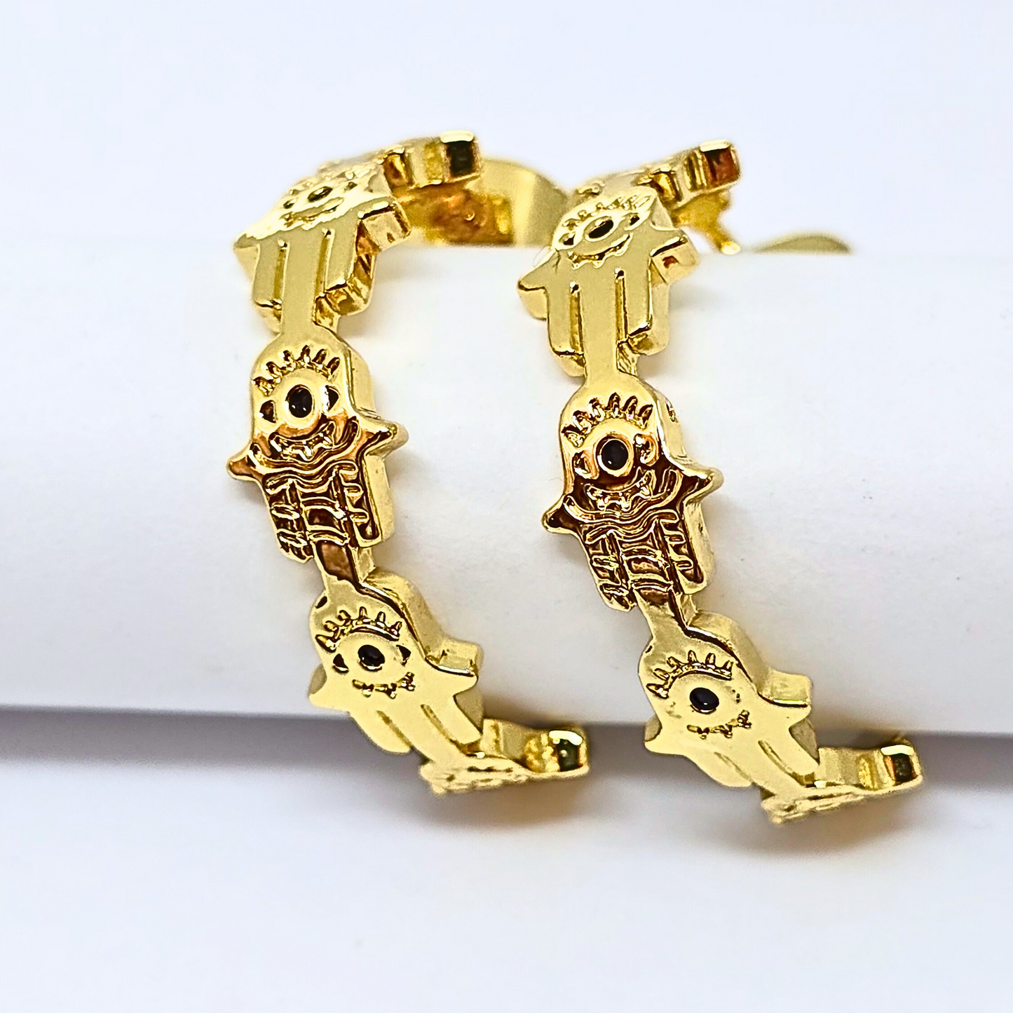 Hamsa Golden Hoops