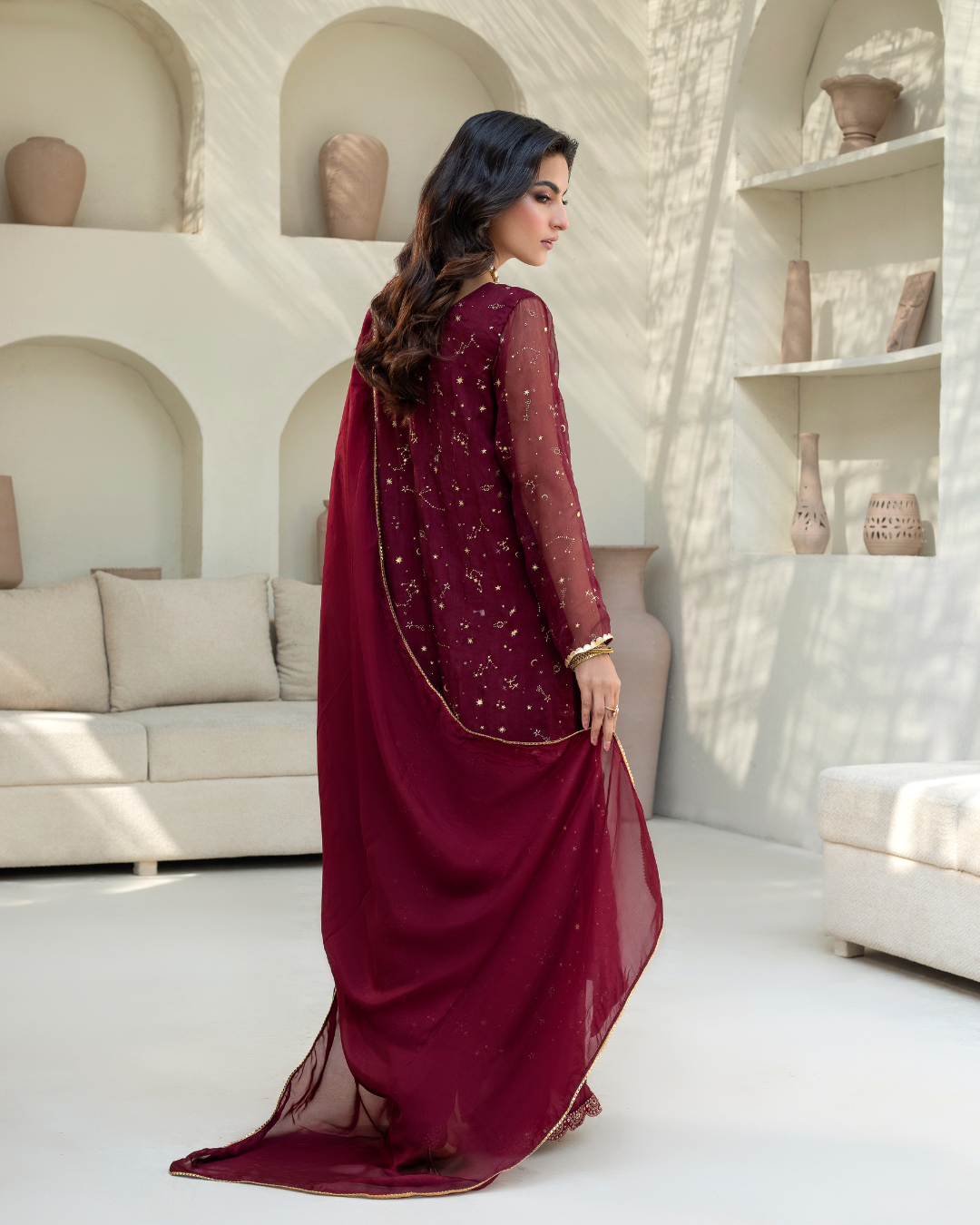 Maroon Sitara 3 PC suit