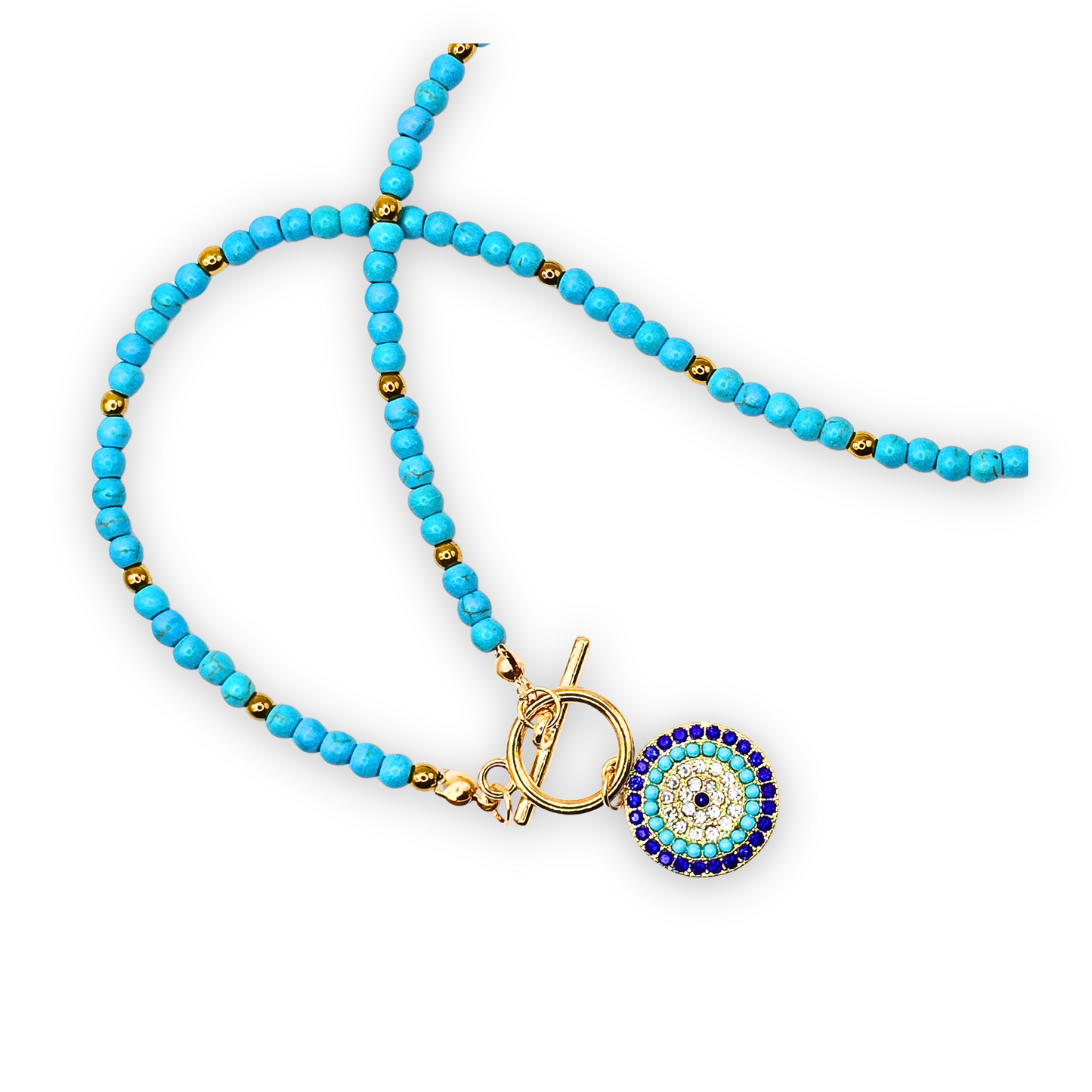 Blue Bead Eye Necklace