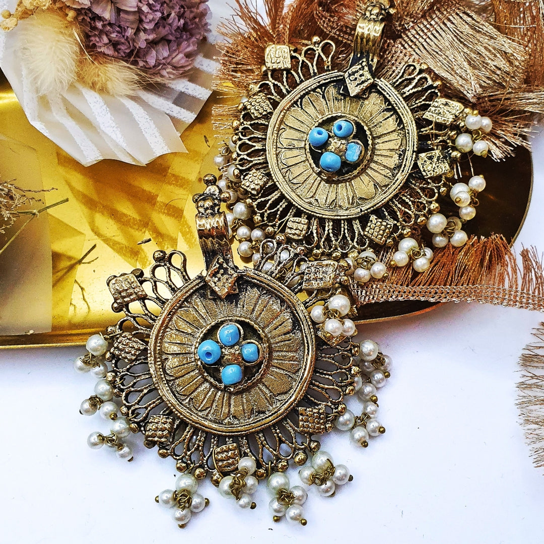 Afghani Vintage Disc Earrings