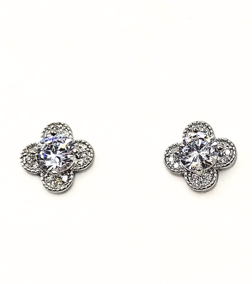 Clover Zircon Studs