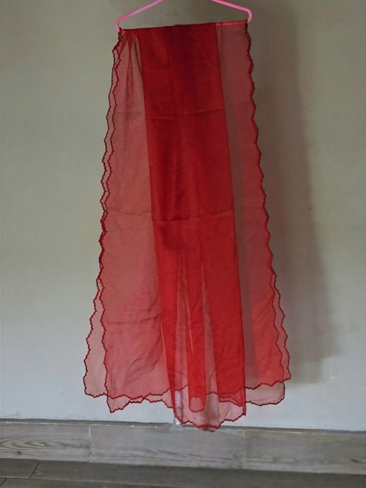 Cutwork Crimson Organza Dupatta