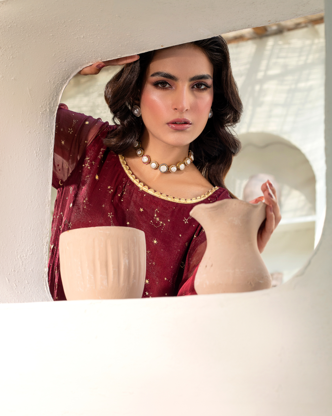 Maroon Sitara 3 PC suit